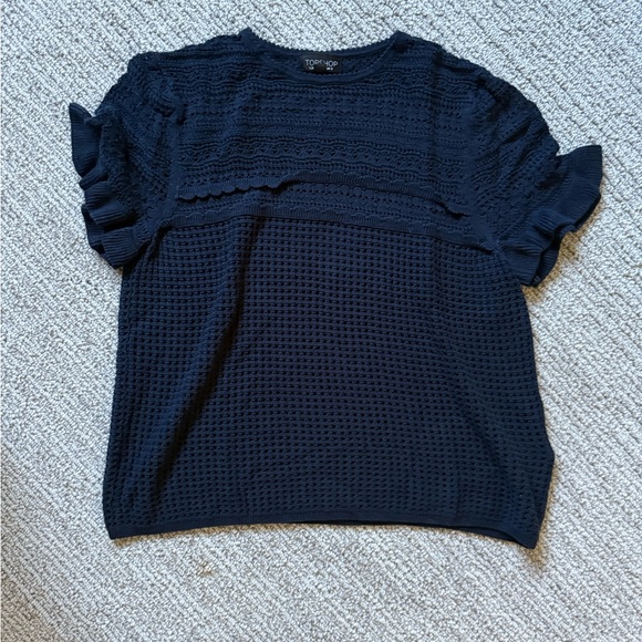 Topshop Tops - Topshop Blue Boxy Short Sleeve T-Shirt